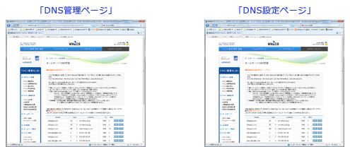 DNS管理画面
